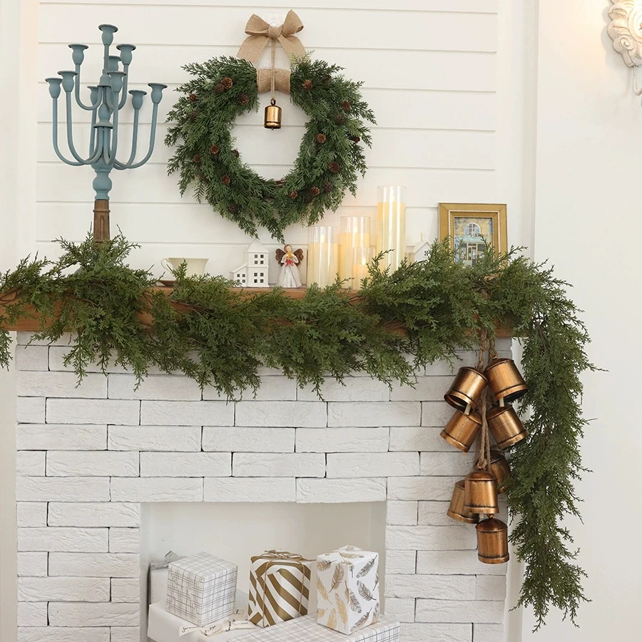 الصنوبر الطبيعي المخروط عيد الميلاد إكليل عيد الميلاد الديكور إكليل الباب شنقا عيد الميلاد جرس عيد الميلاد الكرمة الدائري