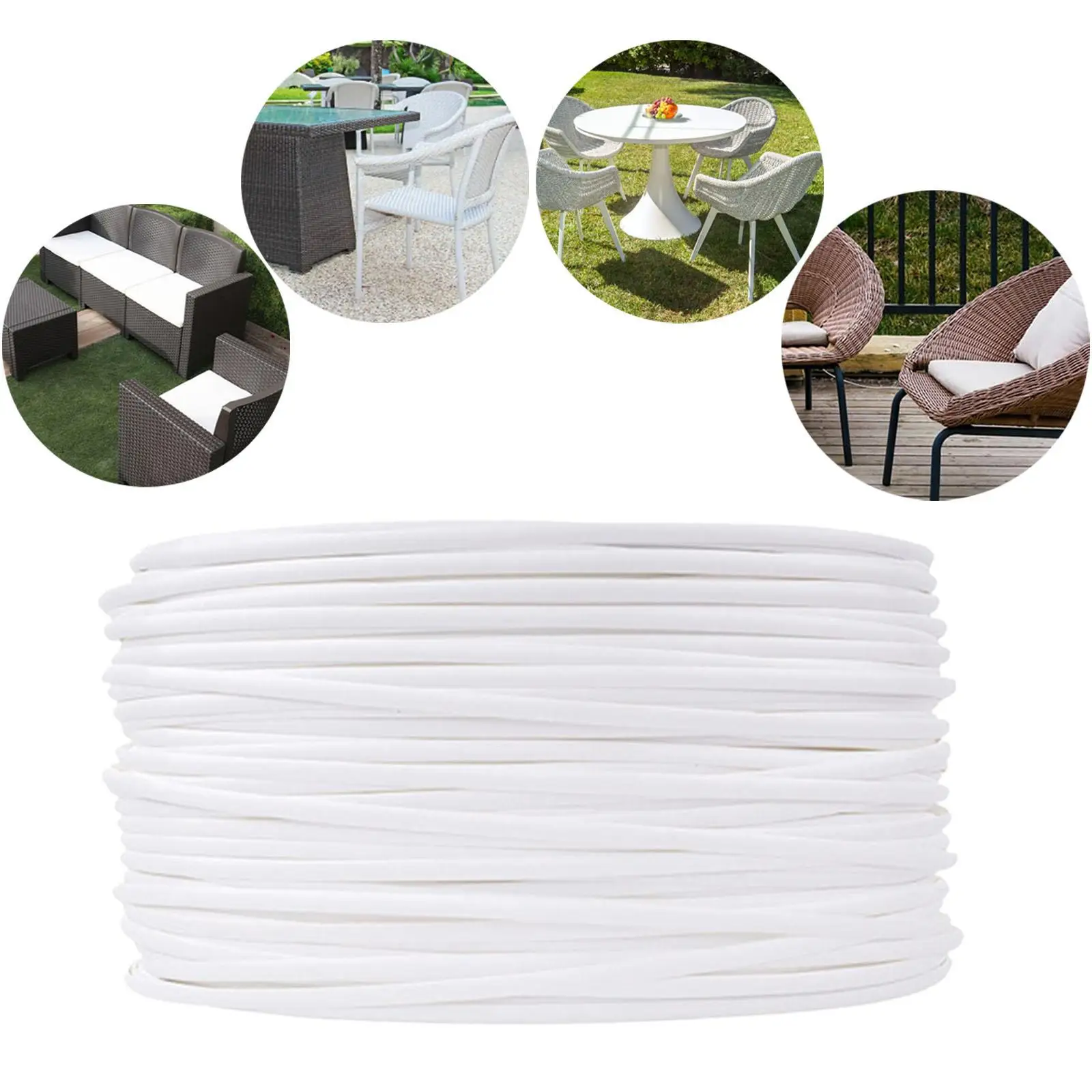 Versatile Wicker Repair Material 8mm Rattan Basket Weaving Kit for Garden Patio Furniture Restoration DIY