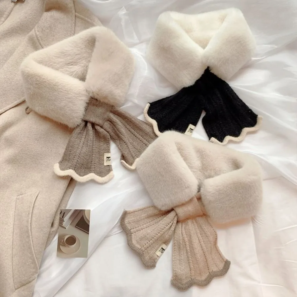 

Soft Cross Knitted Scarf Shawl Thicken Wool Collar Outdoor Cycling Neck Protect Neck Scarves Winter