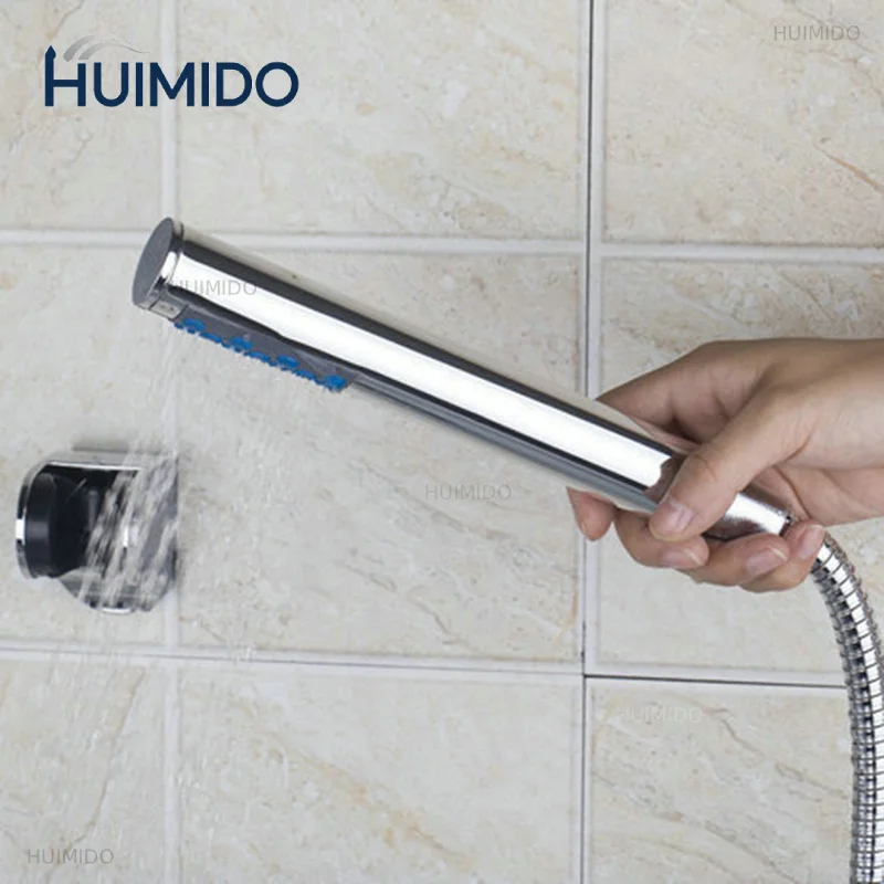 Bathroom Tub Faucet Diamond Handle Glass Waterfall Spout Mixe Tap with Hand Shower Wall Mount Bath Faucets Bathtub Tap