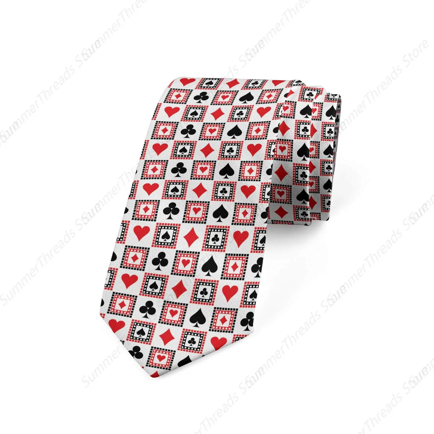 Necktie, Playing Cards Ties Scarlet Black