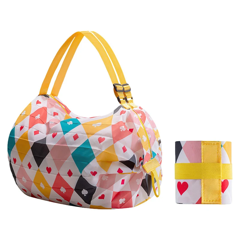 1 Stück faltbare Einkaufstaschen, faltbare Aufbewahrungstasche mit Griff, tragbare Reise-Tarnhandtaschen, große Kapazität, Nylontasche – Detail 20