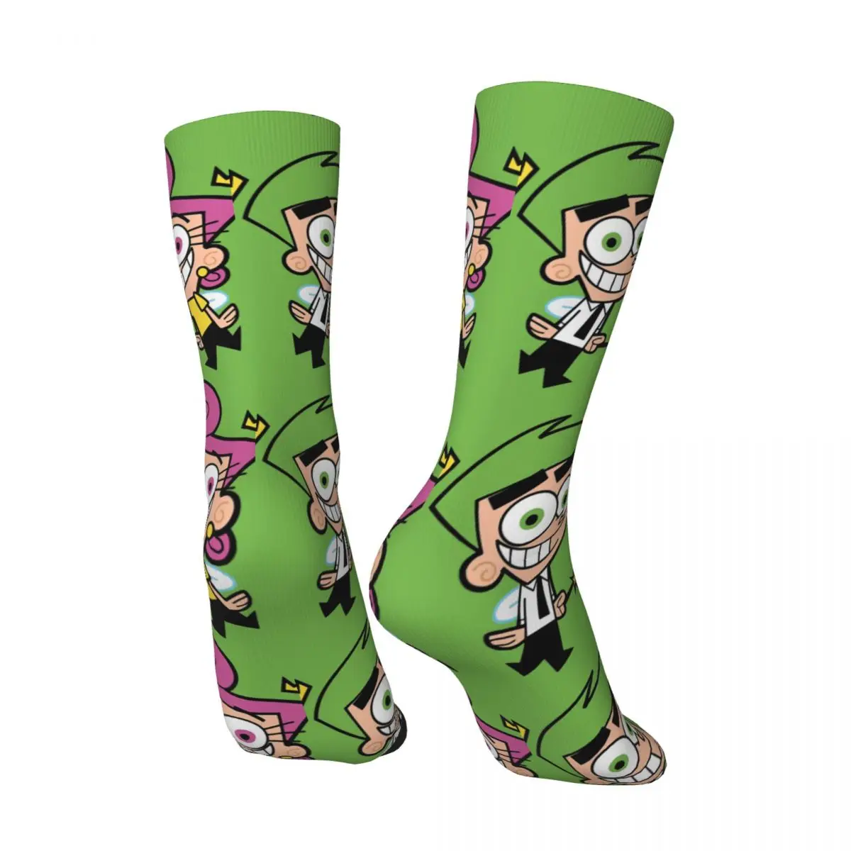 Funny Crazy compression Cosmo And Wanda Sock for Men Hip Hop Vintage The Fairly Odd Parents Happy Quality Boys Crew Sock