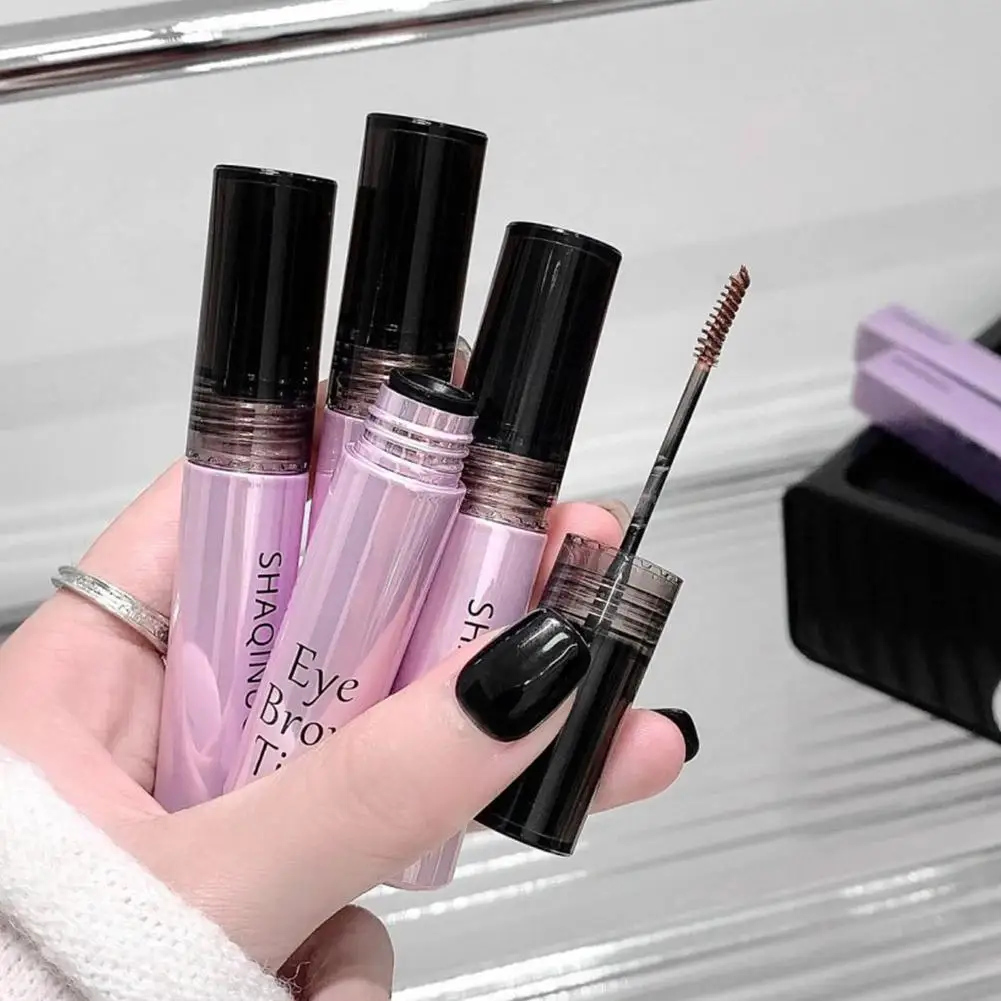 Tinted Brow Mascara Pink, Velvet Matte Waterproof Brow Gel, Korean Style Feathery Brows Makeup, Smudge-Proof Long Lasting