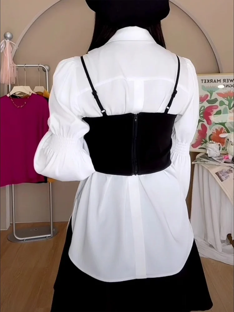 Versatile Short Women's Camisole Top Sweet And Spicy Strap Shirt Blouse Outerwear Layering Utility Fashionable Backless Design