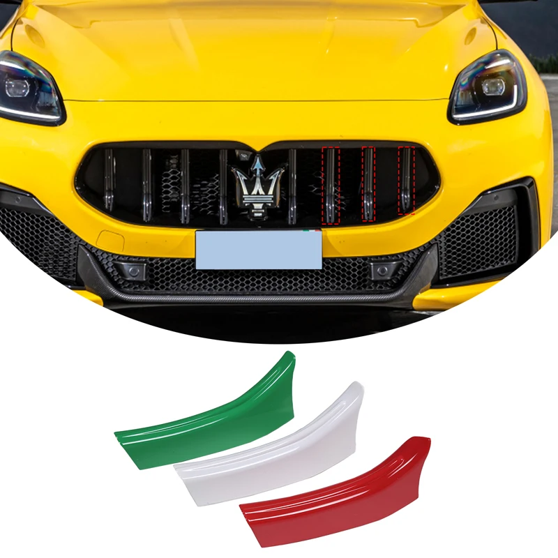 

For Maserati Grecale 2022 Car Front Grille Trim Strips Grill Cover Stickers Car Accessories