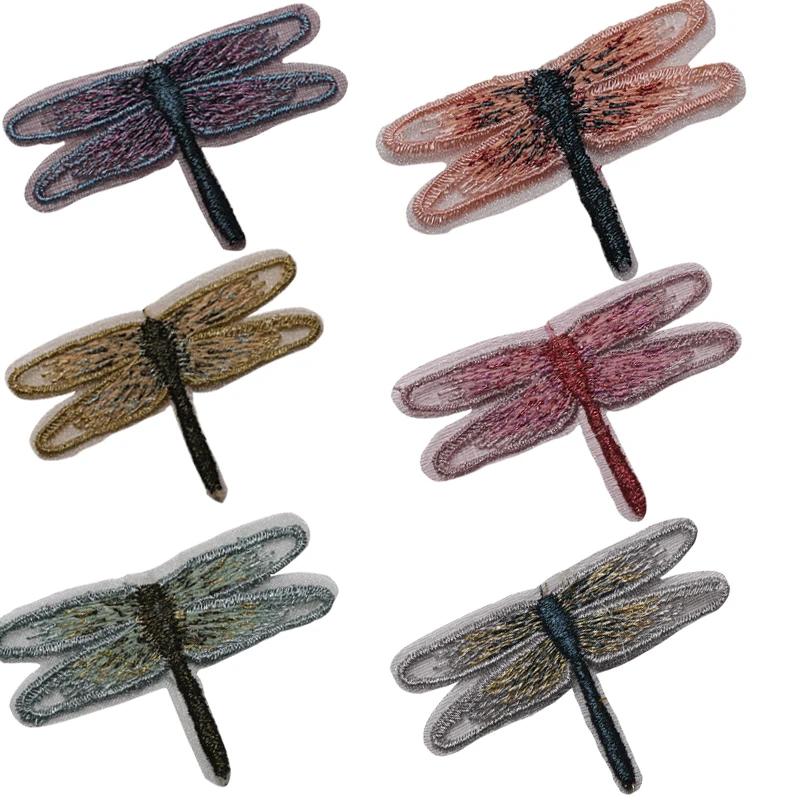 5Pcs Colorful Embroidery Dragonfly Patches Sweater Jeans Appliques Decor DIY Headwear Clothing Bag Sewing Decor Accessories