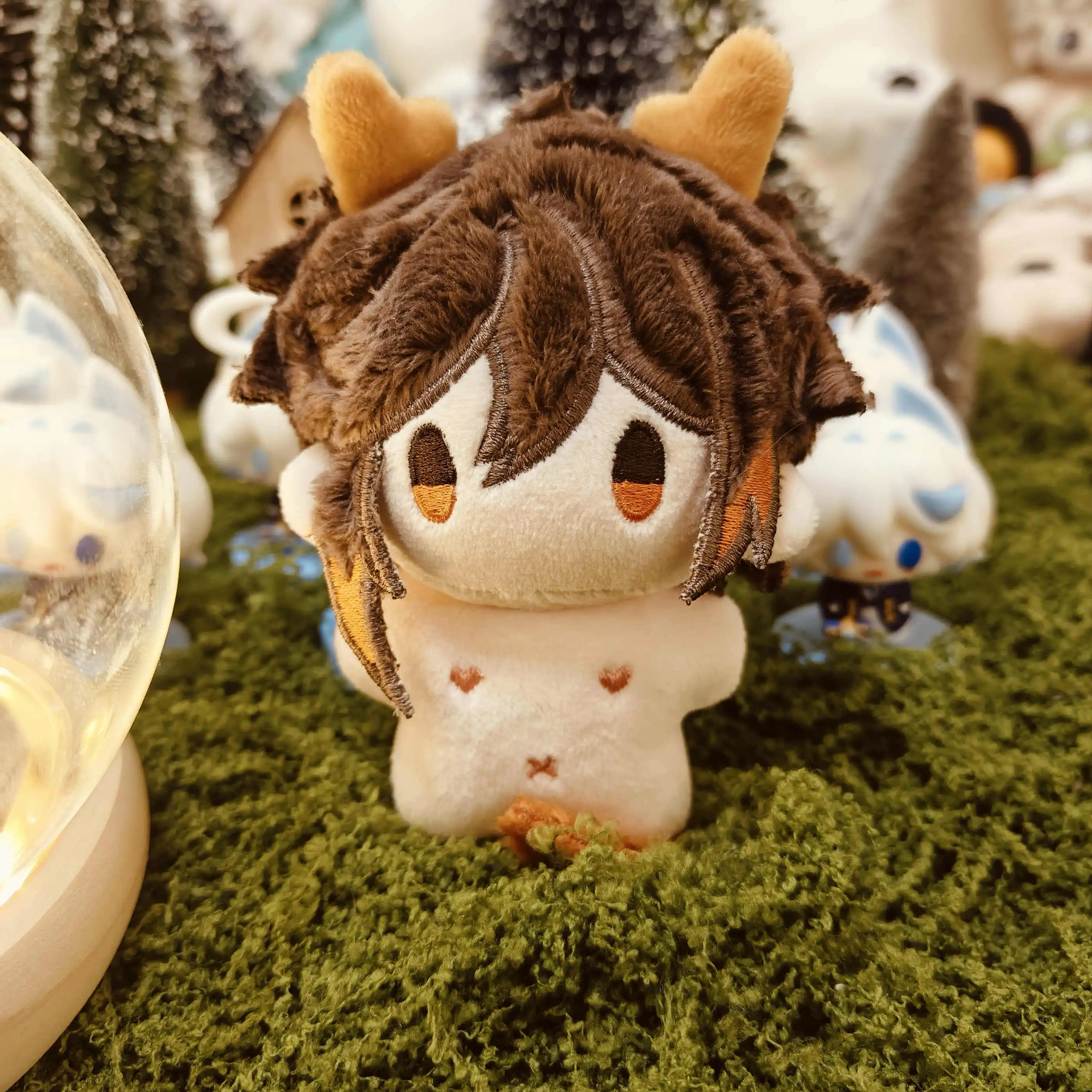 

Аниме Zhongli Genshin Impact косплей 10 см мягкое тело морской звезды плюшевая хлопковая кукла кулон игрушки брелок Dango подарок