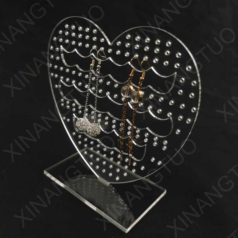 

Acrylic Heart Shape Earrings Display Earring Holder Ear Stand Jewelry Display Organizer Holder