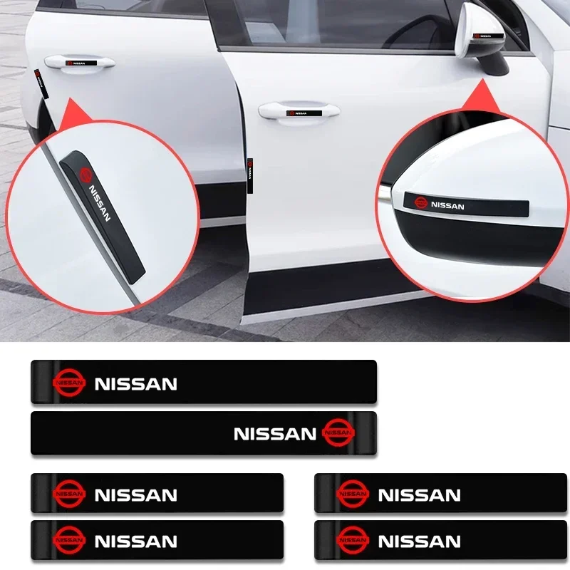 6Pcs Car Door Side Edge Protector Strip For Nissan X-trail Qashqai Note Juke Sentra Patrol Navara Micra Leaf Almera Accessories