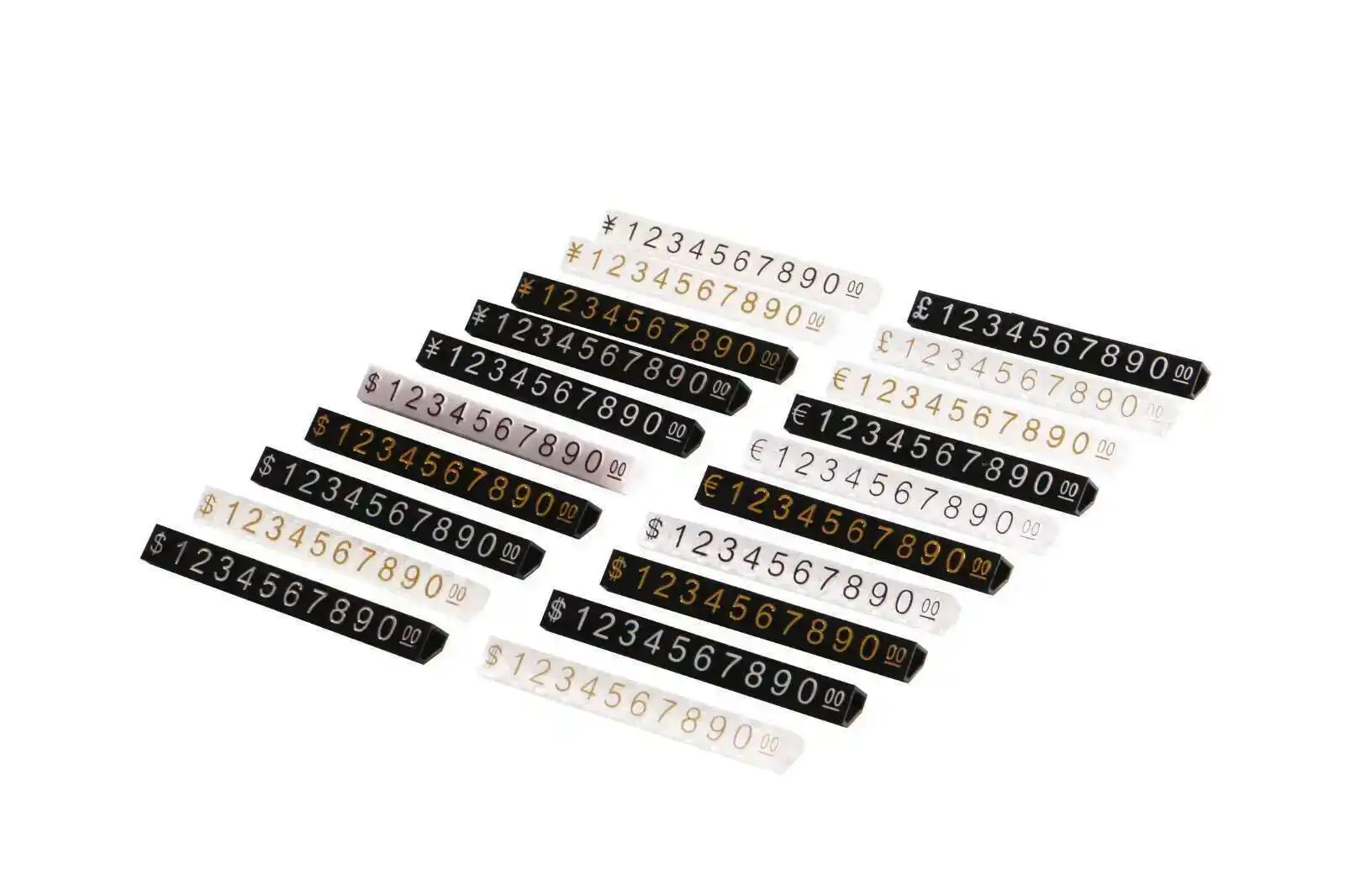 50-teiliges Kombiniertes Preisschild-Set mit Nummernschildern und Zahlenwürfeln, Verstellbare Aufkleber für Kleidung, Telefon, Laptop, Schmuck, Vitrine, Theke, Display – Detail 3