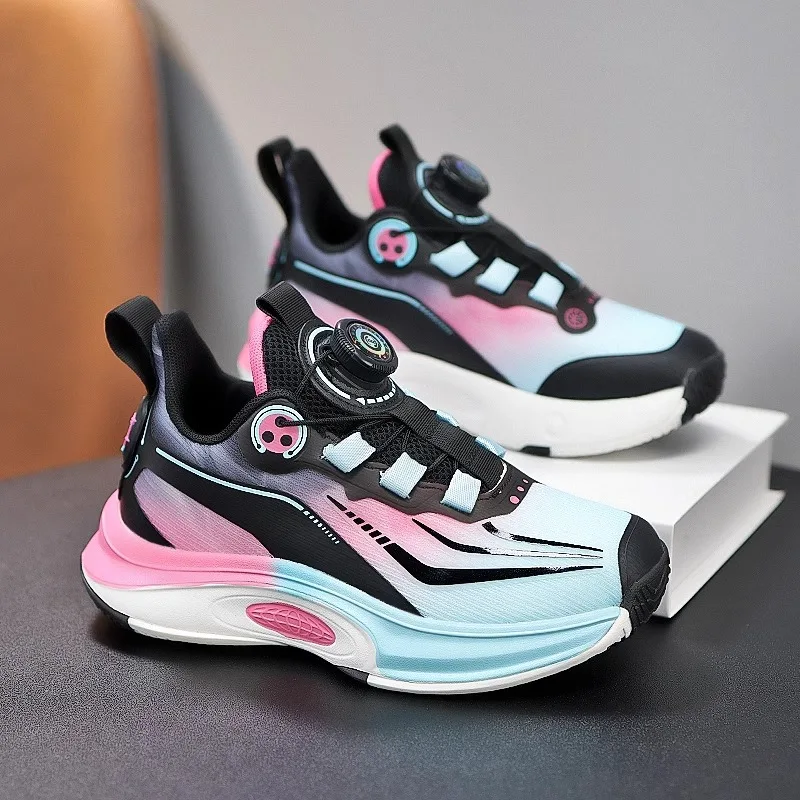 2025 Kids Basketball Shoes - Spring & Autumn Professional Sports Sneakers, Rotating Buckle Running Shoes for Boys