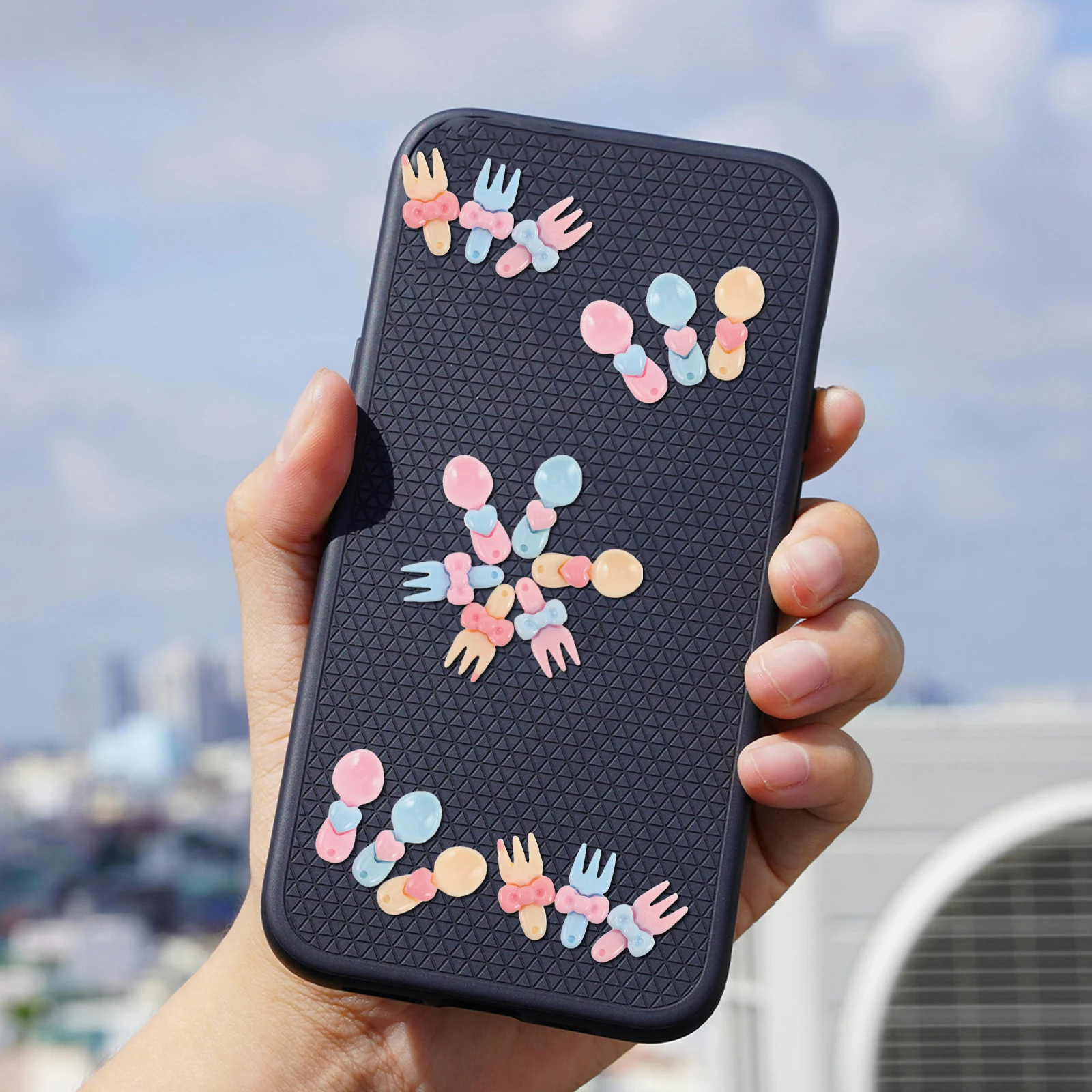 

60 Pcs Phone Case Decoration Decorative Charms for Mobile Fork Beads Resin Sticker Accessories Pendants