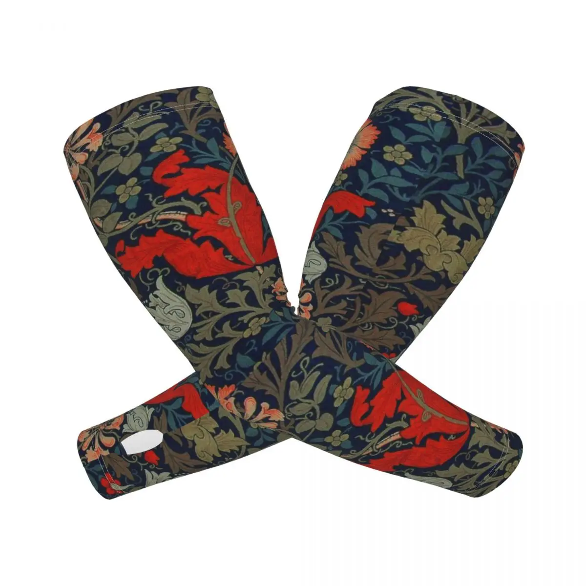 Cooling William Morris Compton Floral Art Nouveau Pattern Arm Sleeves Men Women Athletic Sports Tattoo Cover Up for Golf