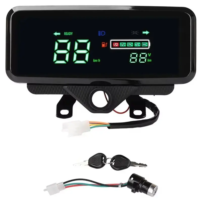 LCD Speedometer Odometer Electric Motorcycle Liquid Crystal Display Assembly Mileage Meter 48V 60V 72V