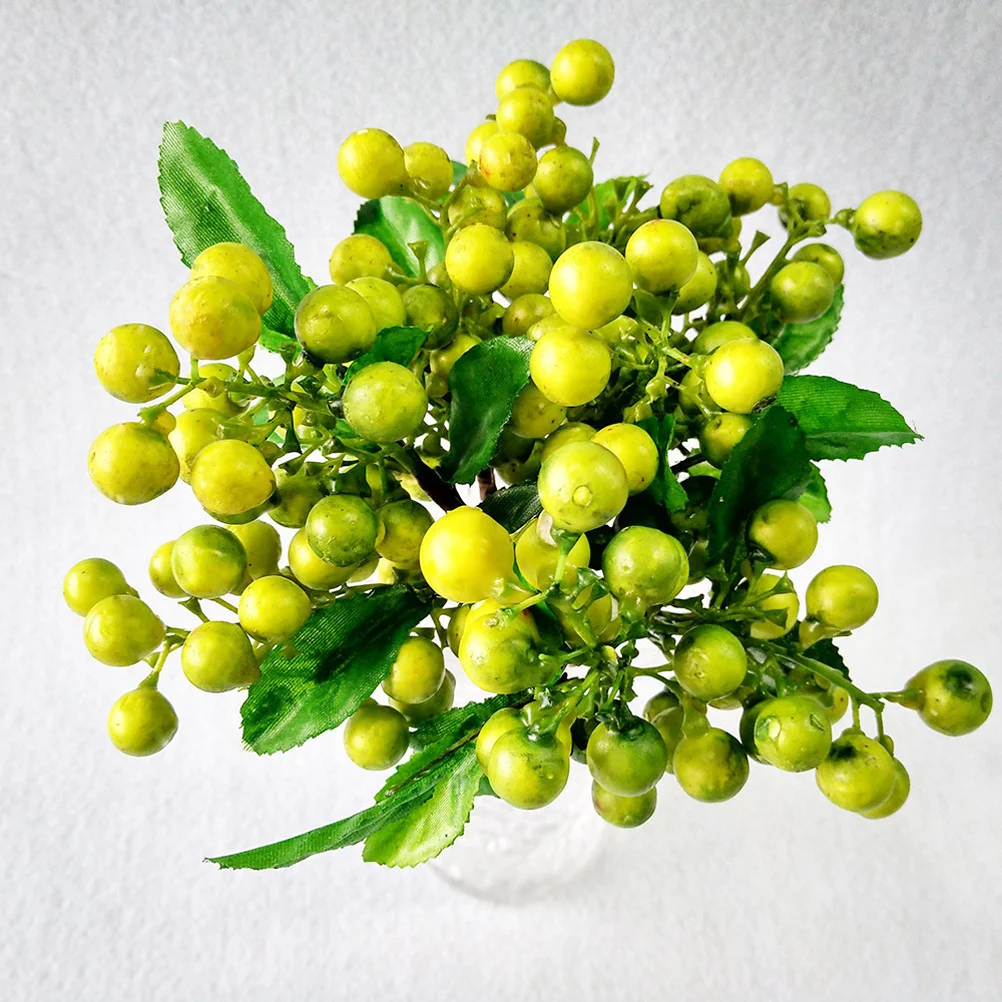 

Artificial Lifelike Green Berries Simulation Fruit For Christmas Party Decor Fake Plants Bright Kitchen