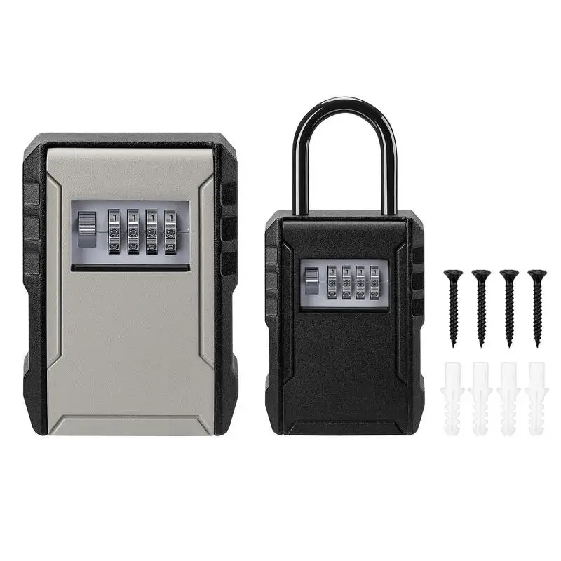 Key Box Wall Mount Combination Wall Mounted Lock Box 12x8.9cm/4.72x3.5 Inches Removable Combination Wall Mount Lock Box Safe
