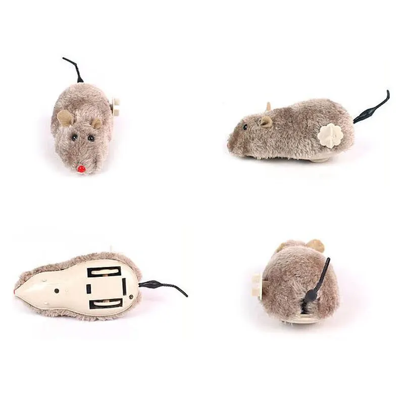 1pc Creative Cat Toy Clockwork Spring Power Plush Mouse Toy Motion Rat Cat Dog Playing Toy Pets Interactive Toys Pet Products