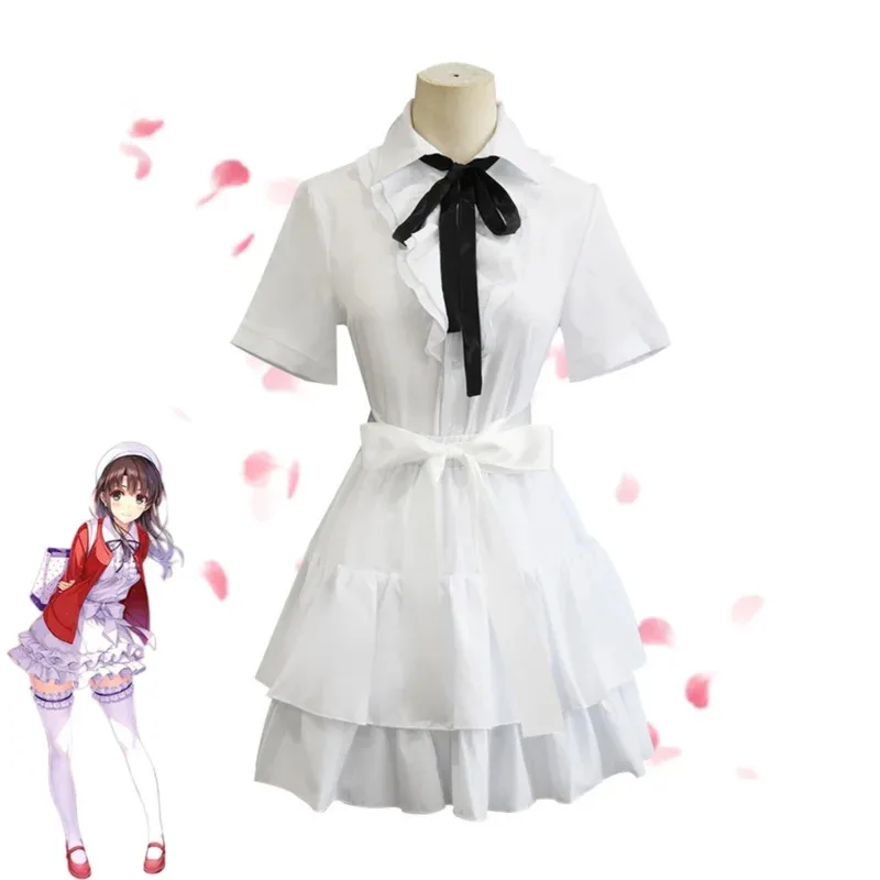 

CyAnime Saekano: How Raise A Boring Girlfriend Megumi Kato Косплей Костюм Красный Свитер Пальто Платье Парик Женский Милый Повседневный Костюм