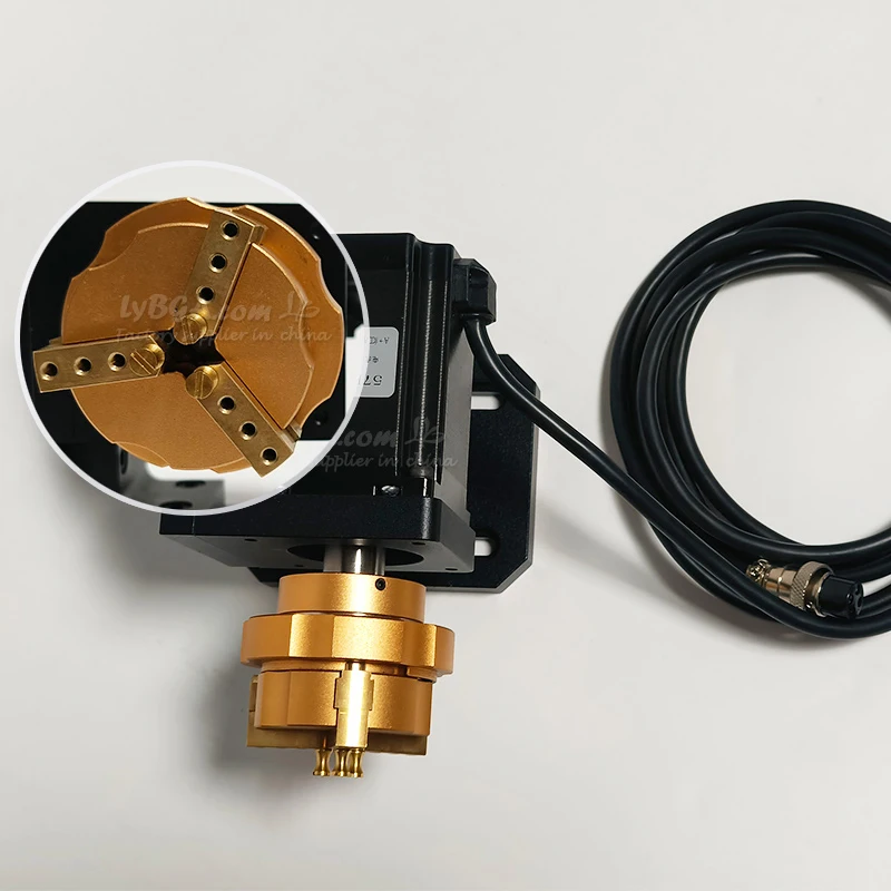 New Jewelry Ring Rotary Axis CNC Engraving Machine Fiber Laser Carving Marking with Copper Clamp Jig Chuck for Wood Routers