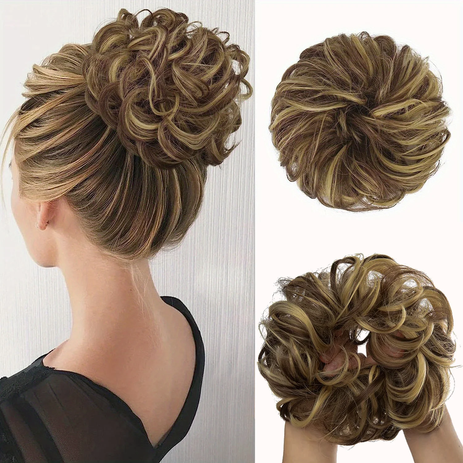 Chic Synthetic Bun Extension with Elastic – Quick Updo, Natural Look for Daily Elegance