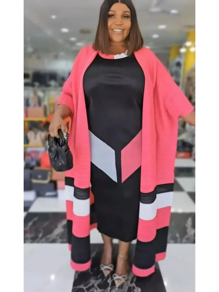 

Miyake pleated printing set, new 2025 loose women's clothing fashion color matching loose suspender skirt two-piece set