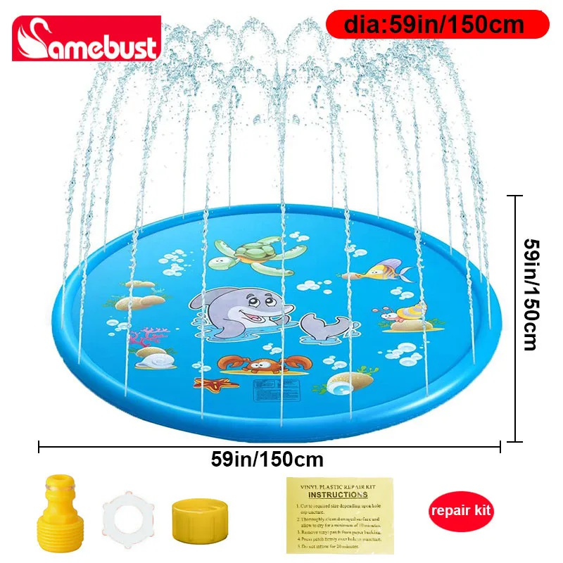 Camebust نفخ بولي كلوريد الفينيل رذاذ الماء حصيرة لعب المياه في الهواء الطلق لعبة الرش 59' #5