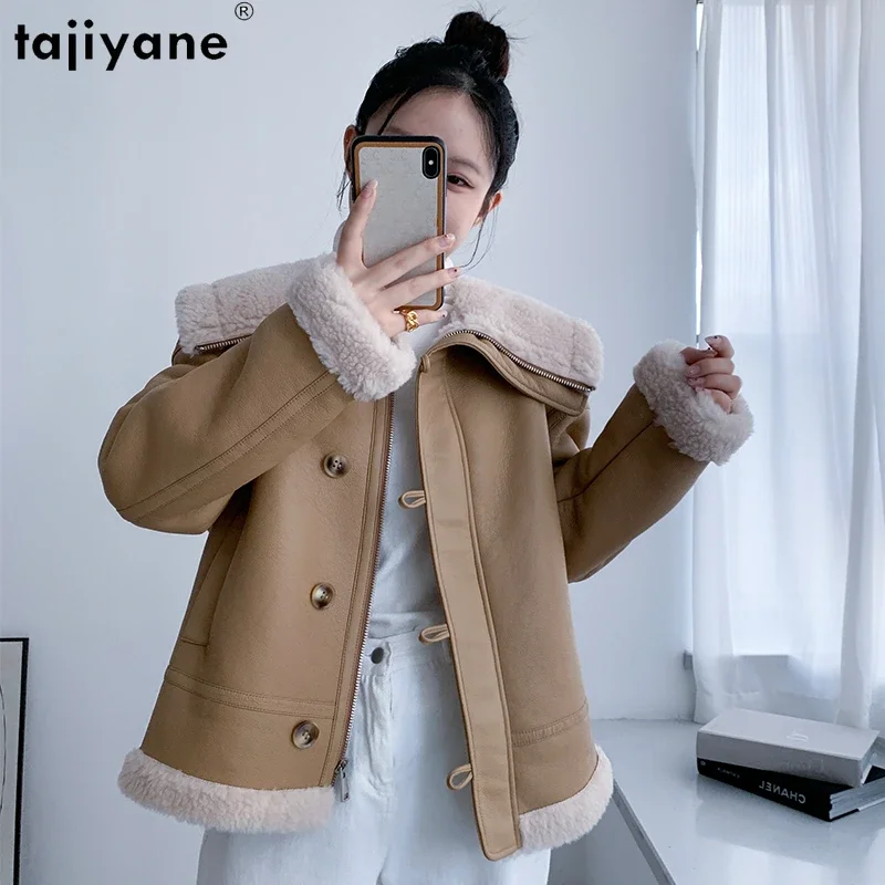 

Tajiyane 100% Wool Coats for Women 2023 Autumn Winter Causal Sheep Shearing Jacket Female Fashion Fur Coat Chaquetas Para Mujer