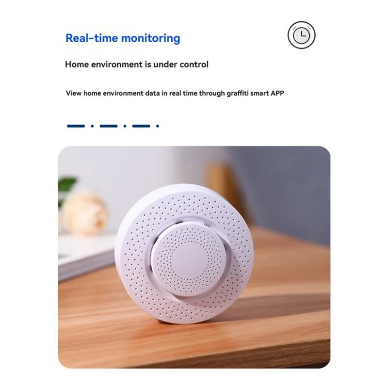 ABKI-Tuya WIFI Monitor de calidad del aire 5 en 1 formaldehído VOC CO2 Detector de temperatura y humedad Sensor compatible con Control remoto