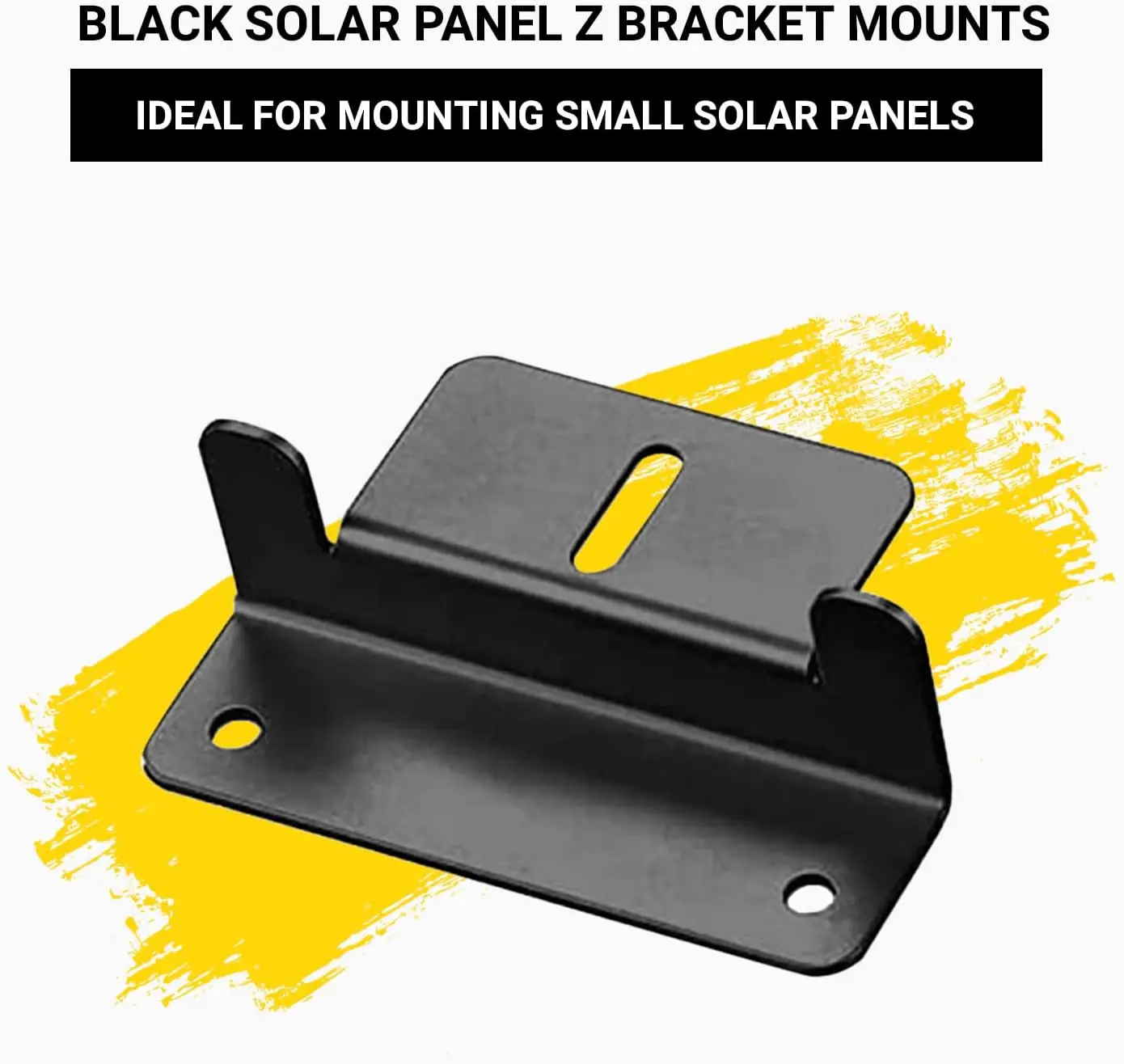 Black Solar Panel Z   - Lightweight Anodized Aluminum Mounting Brackets for RVs, Trailers, , Campers, Boats, Walls, Roof - Set o