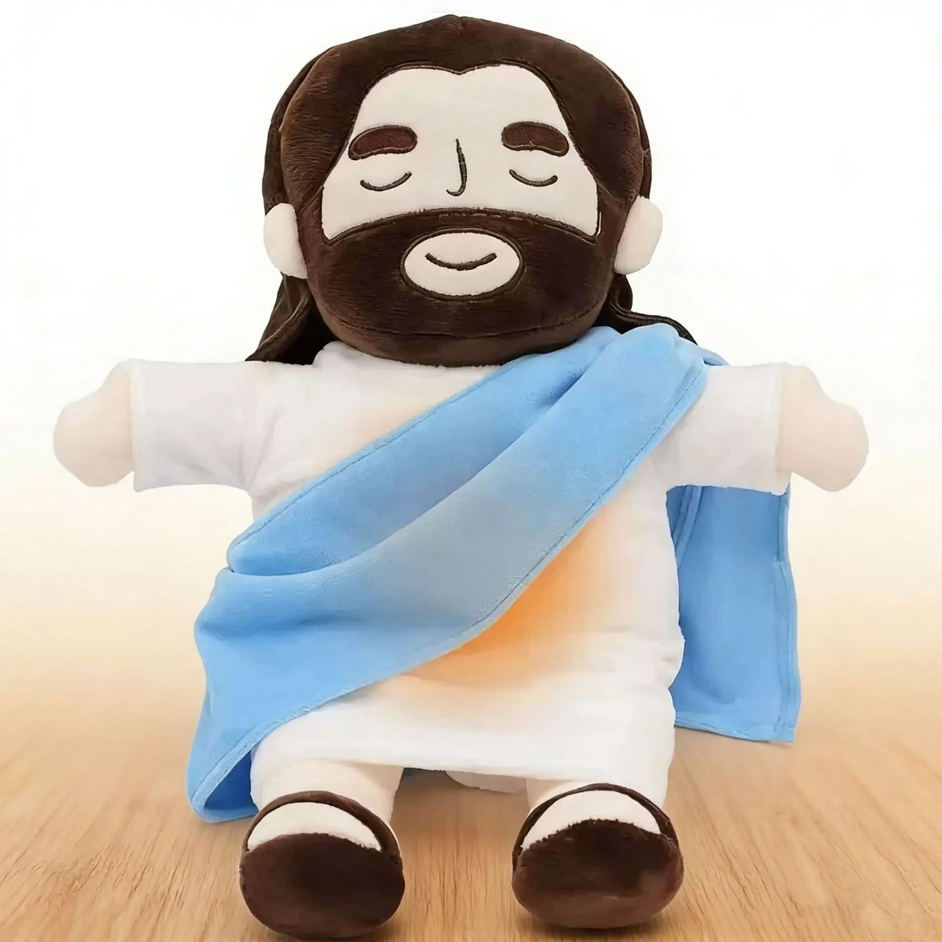 Nuevo jesuit respirar, brillante, calmante juguete de peluche para dormir recién nacido, linda muñeca de peluche