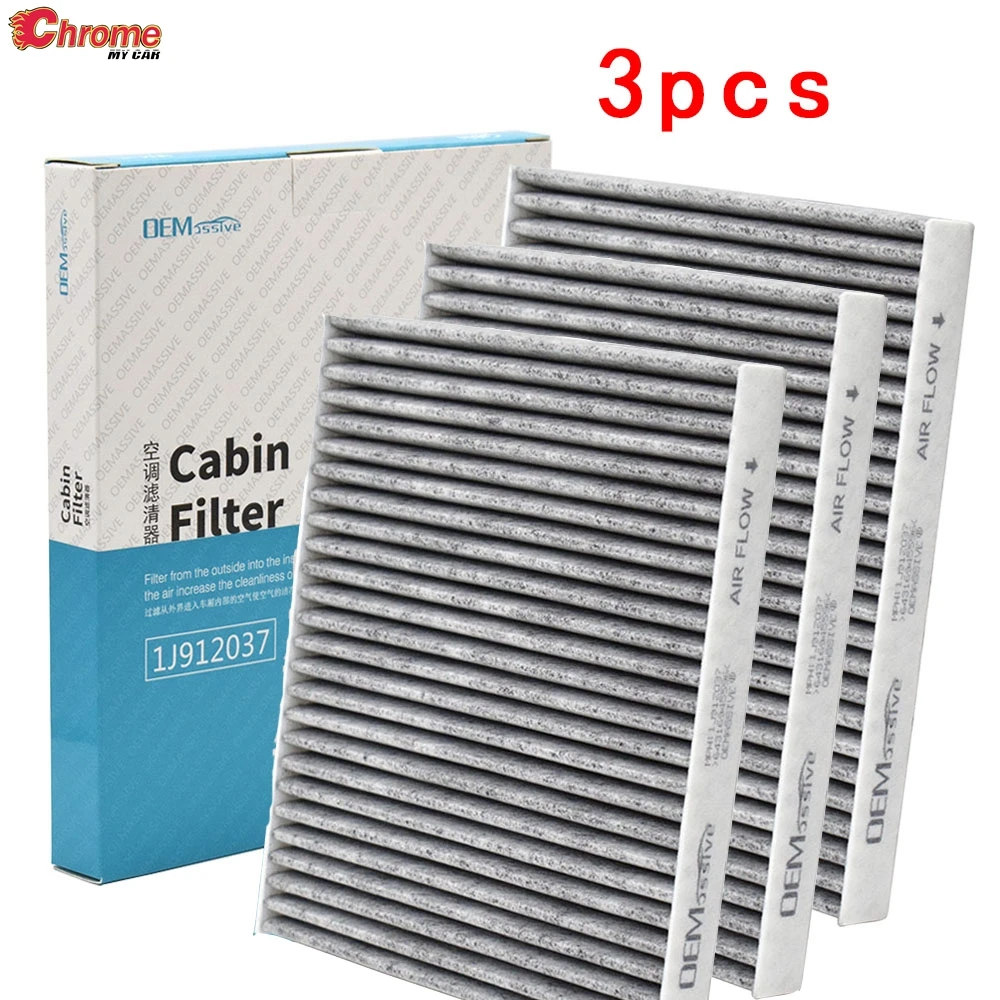 3PCS Car Pollen Cabin Air Filter Includes Activated Carbon 64316945596 64319194098 For BMW X5 X6 E70 E71 E72 F15 F85 F16 F86