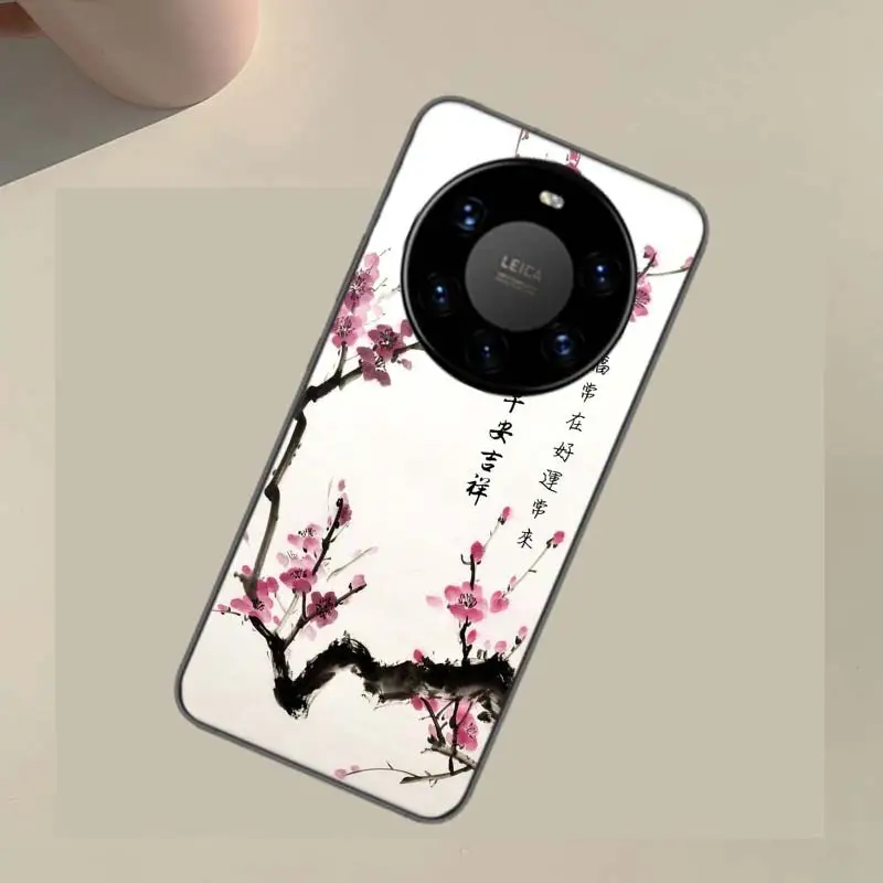 Cherry Blossom Tree Coque Case For Huawei Phone P40 P30 Lite P50 P20 P10 Mate 40 30 20 10 Pro TPU Cover Transparent Bumper Full