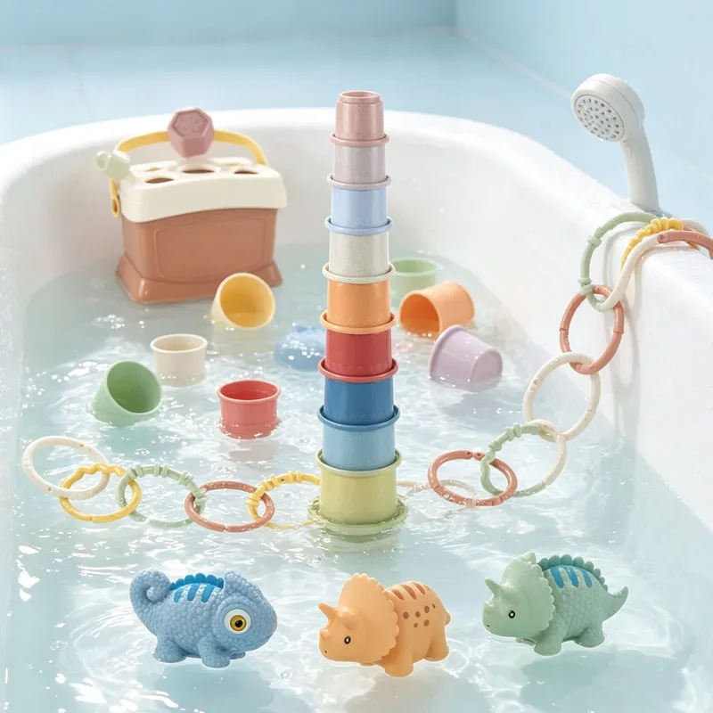 Toddler Montessori Educational Toys Set Stacking Cups Electronic Dinosaur Shape Sorting Sensory Toys for Babies
