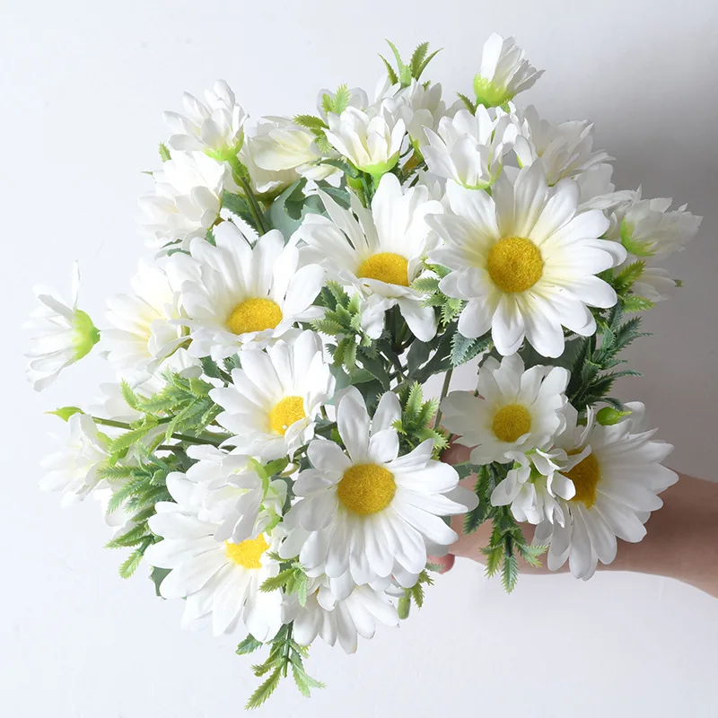 Artificial Flower of Sun and Chrysanthemum, Small Daisy Bouquet, New York Aster, Home, Wedding, Hotel Ornamental Flower