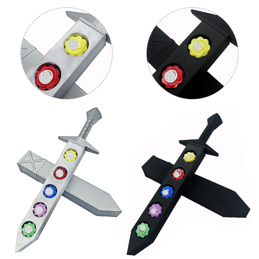 Creative Sword-shaped Storage Box with 5Pcs Stone Set for DND RPG TRPG Games Stone Role Playing Games Accessories Ornament