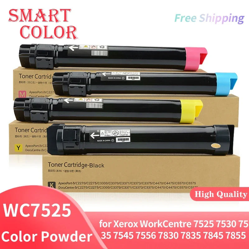 

Совместимый цветной порошковый тонер-картридж WC7525 C7525 для Xerox WorkCentre 7525 7530 7535 7545 7556 7830 7835 7845 7855