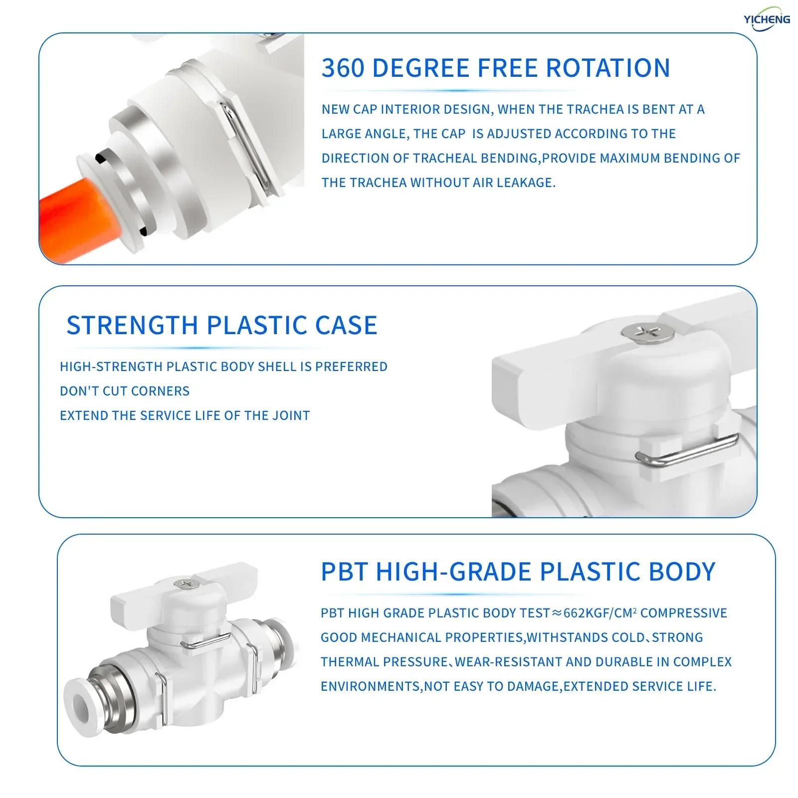 10 mm ID kogelkraan luchtstroomregelklep push-to-aansluitfitting (pak van 5) luchtstroomregelklep BUC