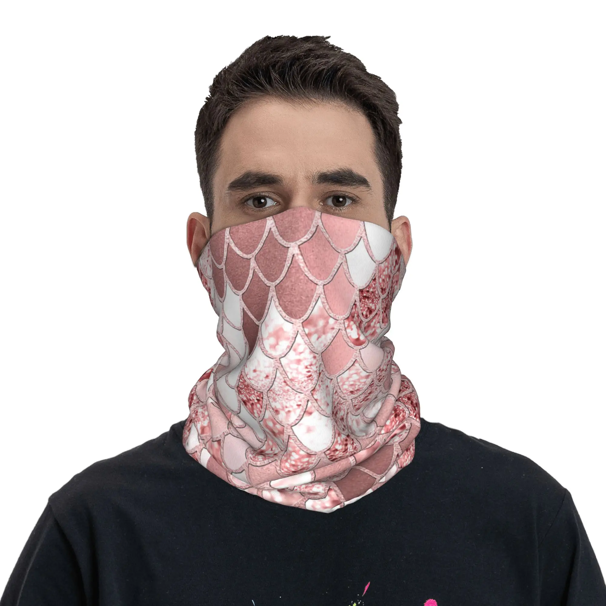 

Блестящая чешуя русалки с принтом, теплая шея, защита от ультрафиолета, походный шарф, гетры, многофункциональная бандана