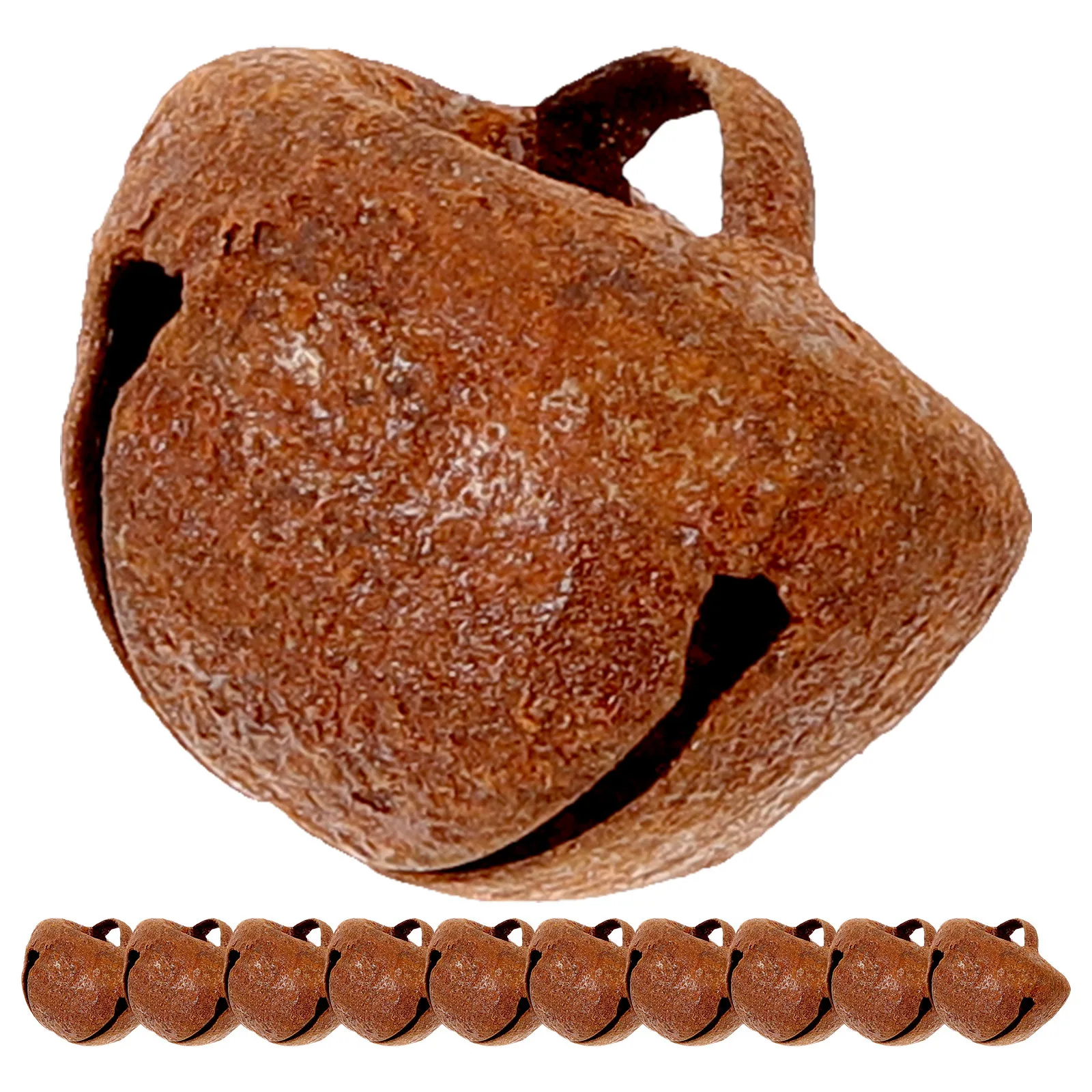 

100pcs Vintage Bell Decorative Rusted Metal Bells Star-Shape Cutouts For Diy Crafting Holiday Festival Christmas Tree Wreath