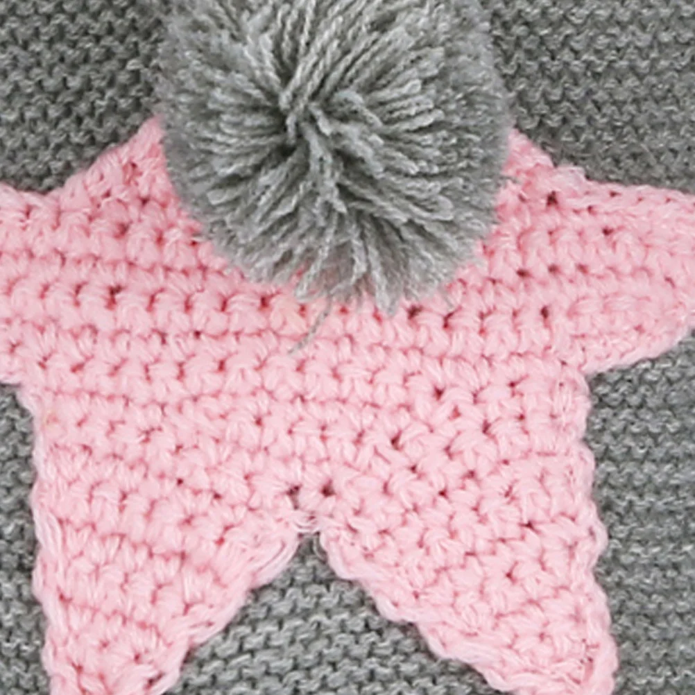 

Dog Clothes Comfortable Pet Sweater Pink Pentagram Pattern Autumn Winter Party Dog Clothes Gray Size L for Walking Jogging