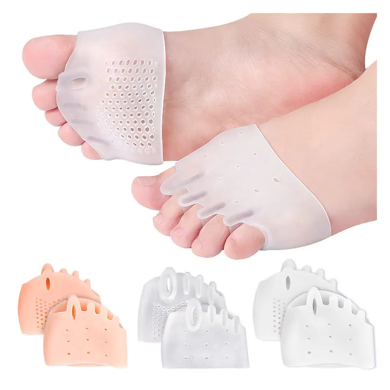 Silicone Forefoot Pad, Half Size Pad, Massaging Five Toes, Forefoot Pad Embedded With SEBS Strap Orthopedic Gel Insoles