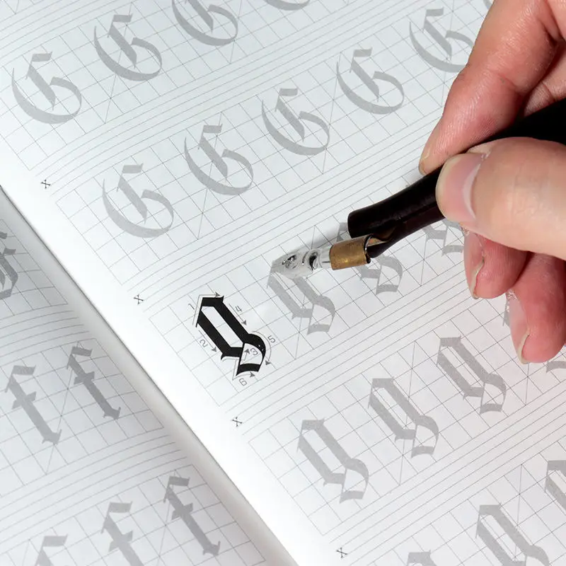 Gothic English Copybook Italic English Calligraphy Copying Dipping Exercise Book Beginner Stroke Order Letters Practice Copybook