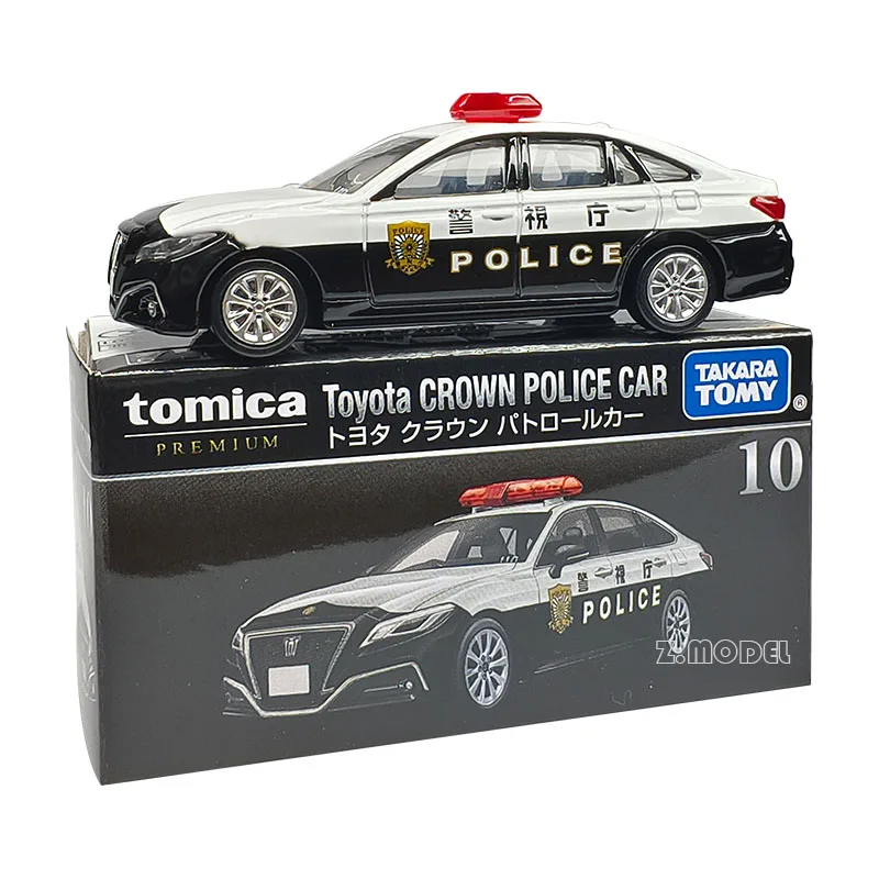 TAKARA TOMY alloy die cast car simulation alloy car Black box TP10 Toyota Crown Police motorcycle, boys toys, children's gifts