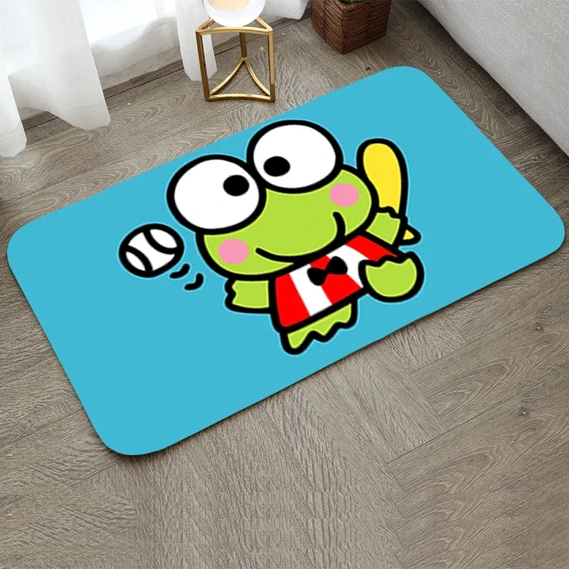 Cute Frog K-keroppi Print Bathroom Mat Super Absorbent Carpet Home Entrance Doormat Balcony Non-slip Kitchen Area Diatom Mud Rug