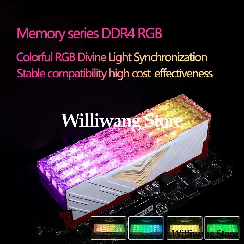 Original DDR4 3200MHz 8Gx2 16G RGB Light Strip Sleeve Desktop 16Gx2 Computer Memory Module DDR4 3600MHz 16Gx2