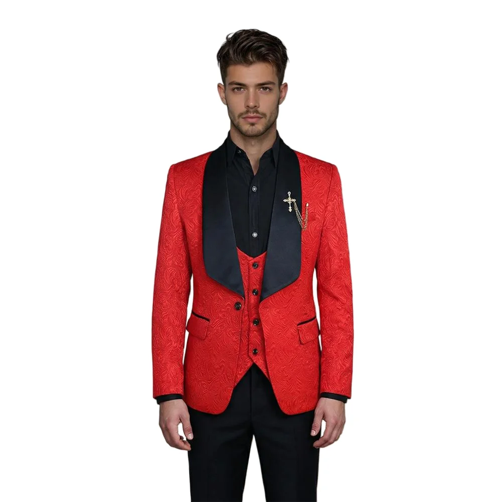 

New Design Groom Tuxedos Men Suits Terno Masculino Men Wedding Suits For Men Prom Tuxedo Stage Clothing (Jacket+Vest+Pant)