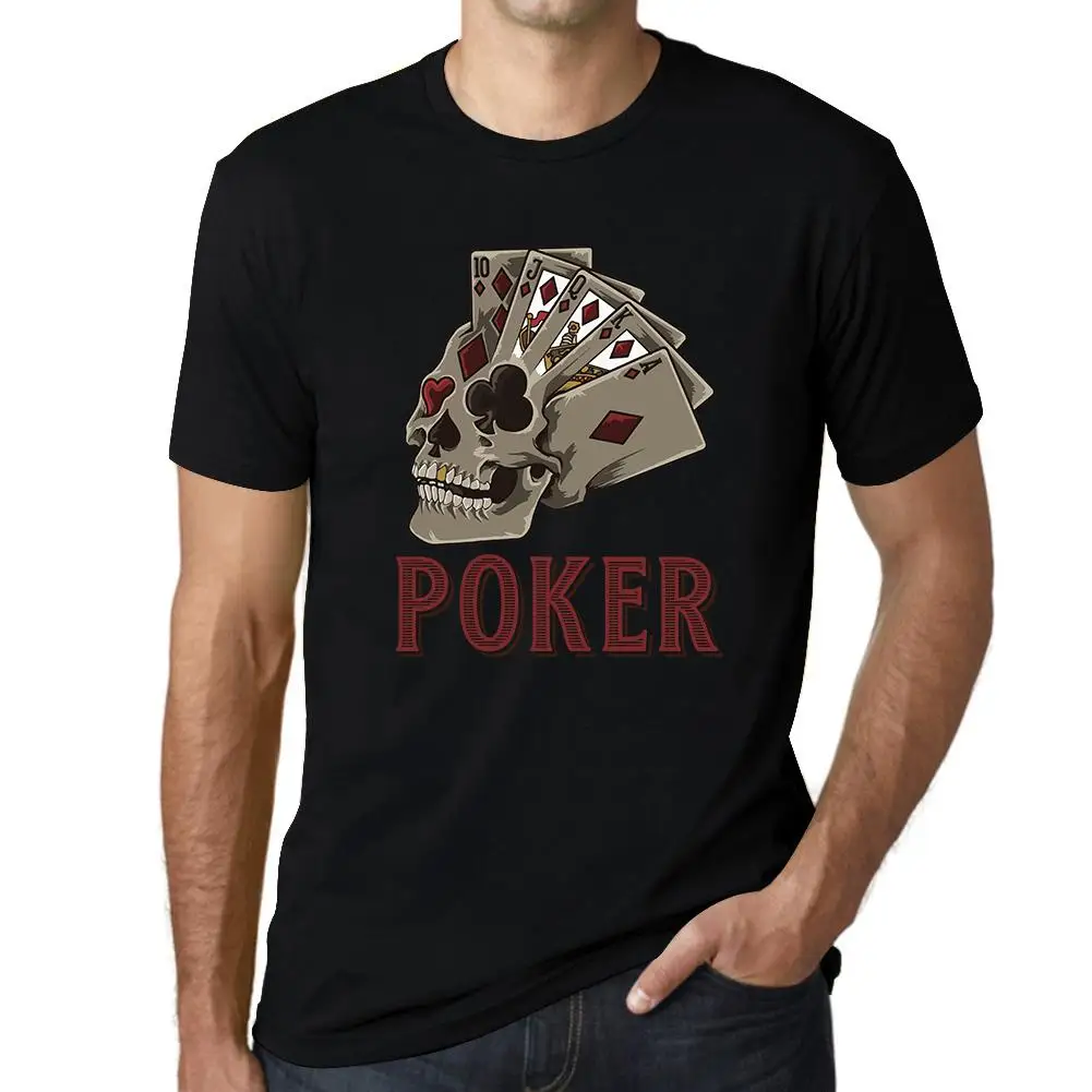 

Graphic Men's T-Shirt - Royal Flush Shirt - Gold Teeth Skull Poker Tee