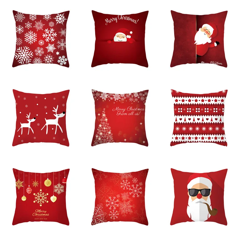 

Christmas Pillow Case Christmas Santa Claus Elk Pillow Case Cover Merry Christmas Decorative Pillowcases Party Pillow Case