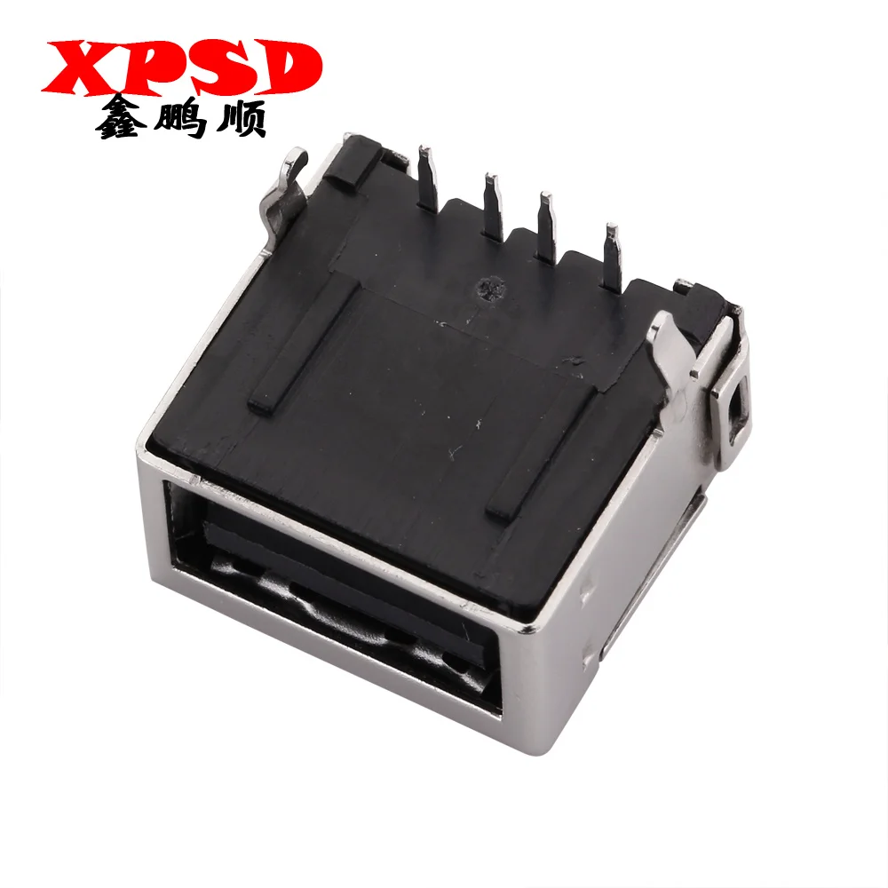 5 Buah Tempat USB A Female 90 Derajat Foot Plug-In Single Layer All-Inklusif USB Female Header Computer Connector AF Female